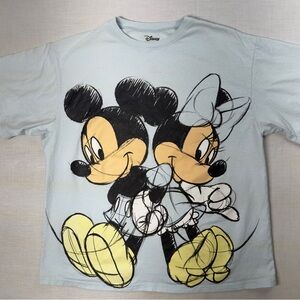 Disney Mickey & Minnie Mouse Baby Blue Short Sleeve T-shirt Women’s Size XS